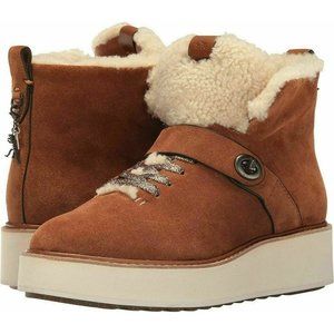 COACH Urban Hiker Suede Ankle Shearling Boot